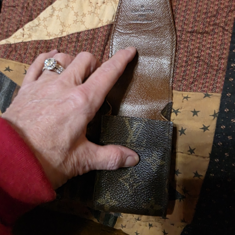 Louis Vuitton Textured Brown Leather Accessory